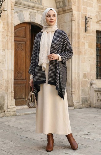 Schulterschal 1134-01 Nerz Marineblau 1134-01