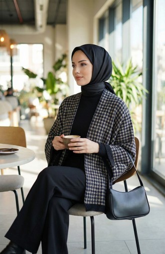 شال كتف 1134-01 لون المنك الأزرق الداكن 1134-01