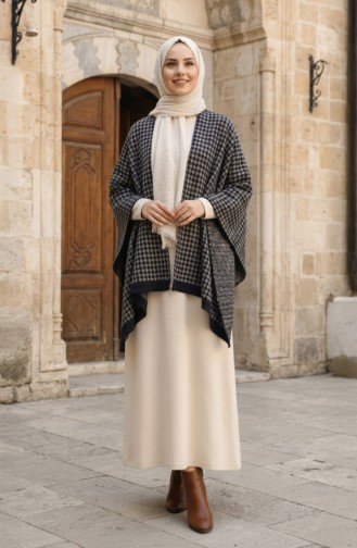 شال كتف 1134-01 لون المنك الأزرق الداكن 1134-01