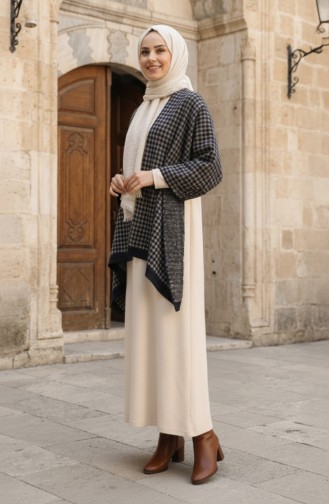 شال كتف 1134-01 لون المنك الأزرق الداكن 1134-01