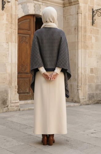 شال كتف 1134-01 لون المنك الأزرق الداكن 1134-01