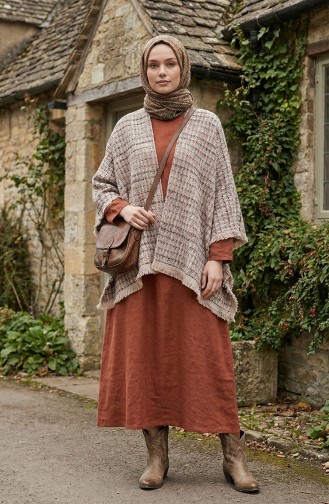 Schoudersjaal 1136-01 Grijs Terracotta 1136-01