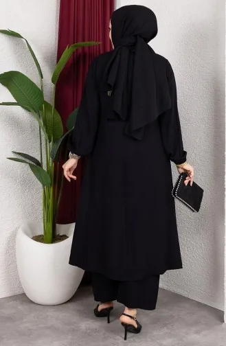 Viscose Belmando Stof Tuniek Broek Tweedelig Pak 0340-01 Zwart 0340-01