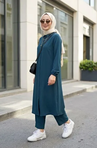 بنطلون تونيك من قماش فيسكوز بلماندو، بدلة مزدوجة 0340-06 بترولي 0340-06