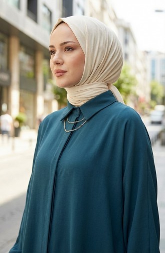 Viskon Belmando Kumaş Tunik Pantolon İkili Takım 0340-06 Petrol