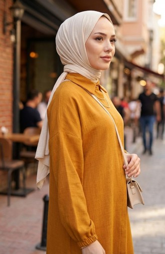 Viscose Belmando Stof Tuniek Broek Tweedelig Pak 0340-08 Mosterd 0340-08