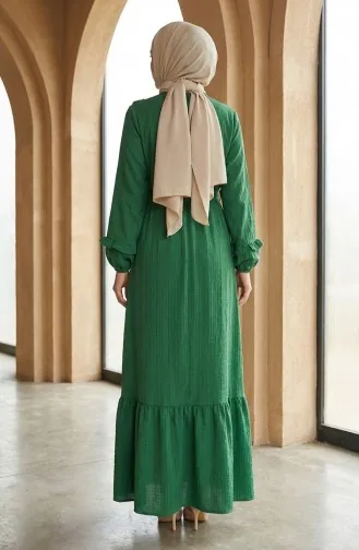 فستان بحزام مكشكش 2159-08 أخضر 2159-08