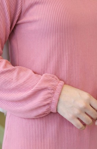 Geplooide Hijabjurk Met Tailleband 2186-01 Poederroze 2186-01