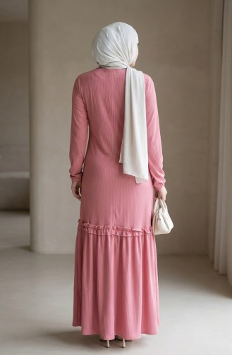 Geplooide Hijabjurk Met Tailleband 2186-01 Poederroze 2186-01