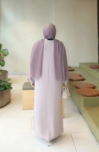 Robe Hijab à Boutons 2193-03 Vison 2193-03