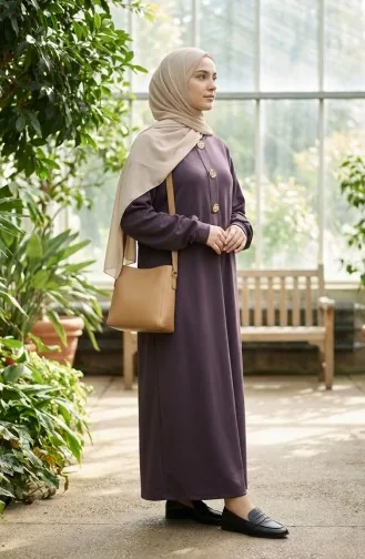 Robe Hijab à Boutons 2193-06 Anthracite 2193-06