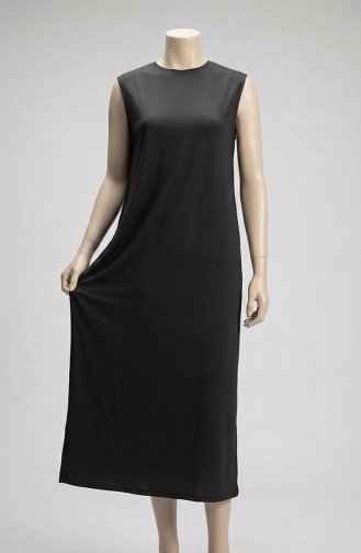 Sleeveless Long Underwear Dress 6041-02 Black 6041-02