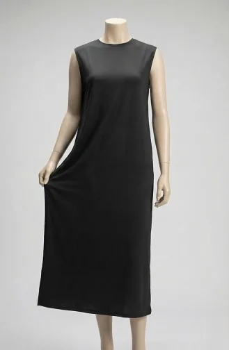 Sleeveless Long Underwear Dress 6041-02 Black 6041-02