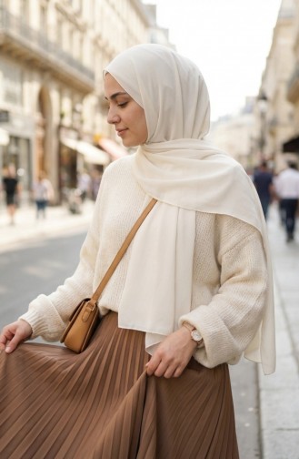 Faltenrock Mit Elastischem Bund 0213-07 Karamell 0213-07