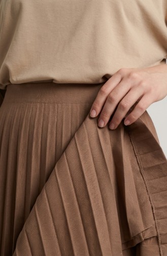 Faltenrock Mit Elastischem Bund 0213-07 Karamell 0213-07