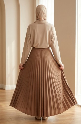 Faltenrock Mit Elastischem Bund 0213-07 Karamell 0213-07