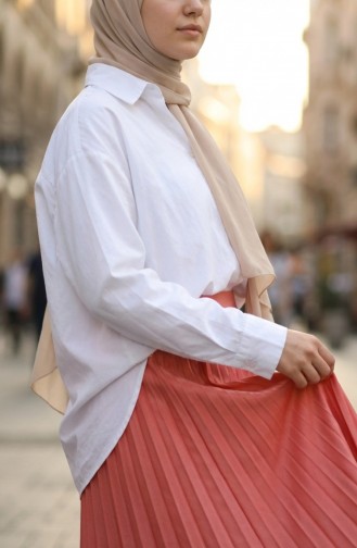 Faltenrock Mit Elastischem Bund 0213-08 Rosa 0213-08