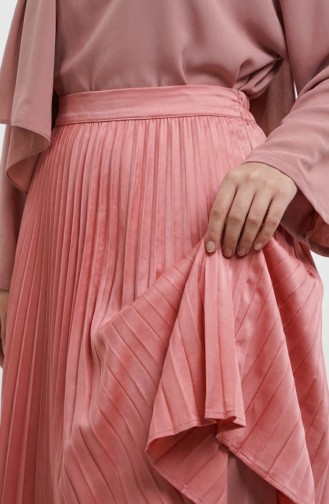 Faltenrock Mit Elastischem Bund 0213-08 Rosa 0213-08