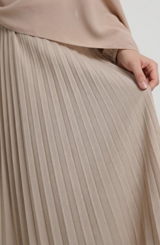 Geplooide Rok Met Elastische Tailleband 0213-12 Nerts 0213-12