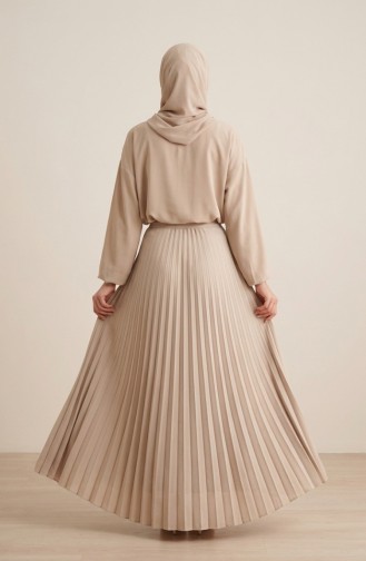 Geplooide Rok Met Elastische Tailleband 0213-12 Nerts 0213-12