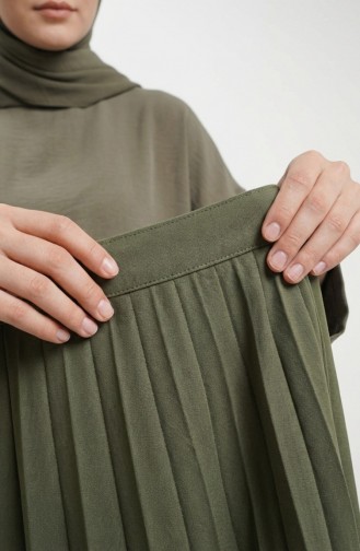 Faltenrock Mit Elastischem Bund 0213-16 Khaki 0213-16