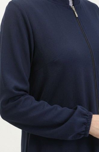 Doppelte Mevlana-Abaya Mit Reißverschluss 2029-06 Marineblau 2029-06