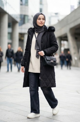 Plus Size Hooded Crinkle Jacket 6225-01 Black 6225-01