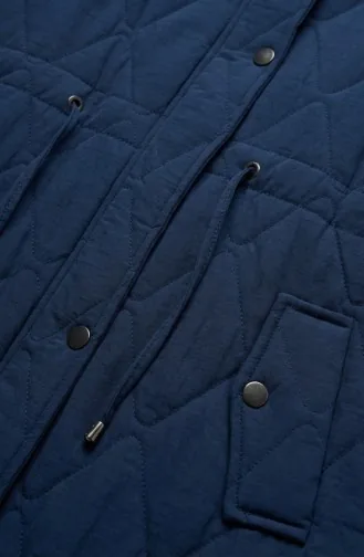 Veste Froissée à Capuche Grande Taille 6225-02 Bleu Marine 6225-02