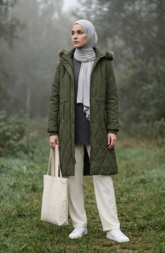 Plus Size Hooded Crinkle Jacket 6225-03 Khaki 6225-03