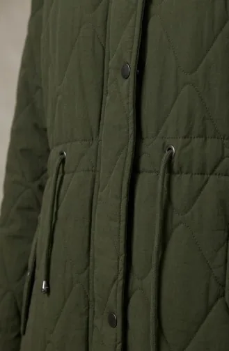 Veste à Capuche Froissée Grande Taille 6225-03 Kaki 6225-03