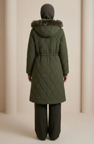 Veste à Capuche Froissée Grande Taille 6225-03 Kaki 6225-03