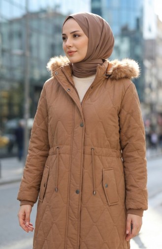 Plus Size Hooded Crinkle Jacket 6225-04 Tan 6225-04