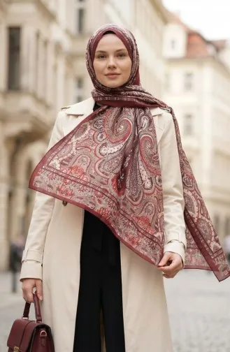 Karaca Cotton Şal 82007-11 Koyu Bordo Kiremit