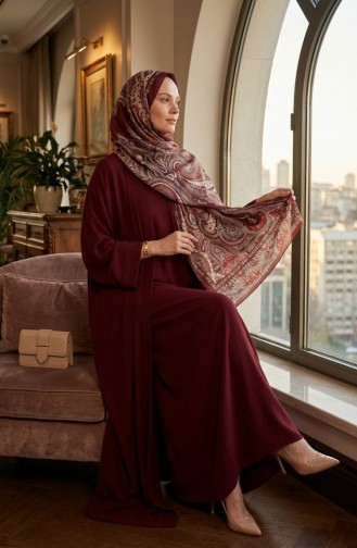 Karaca Cotton Şal 82007-11 Koyu Bordo Kiremit