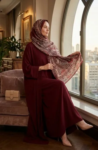 Karaca Cotton Şal 82007-11 Koyu Bordo Kiremit