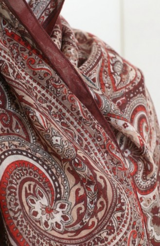 Karaca Cotton Şal 82007-11 Koyu Bordo Kiremit