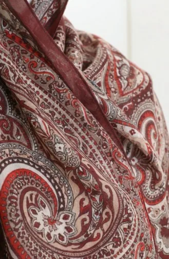 Karaca Cotton Şal 82007-11 Koyu Bordo Kiremit
