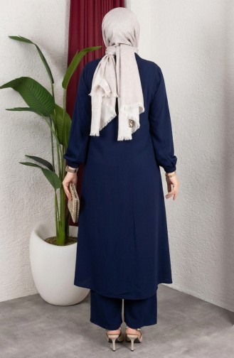 بدلة تونيك من قماش فيسكوز بلماندو، بنطلون، قطعتين، 0340-04، أزرق داكن 0340-04