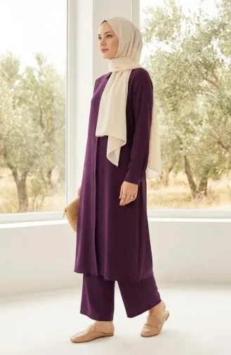 بدلة مزدوجة من قماش فيسكوز بلماندو، بنطلون تونك، 0340-11 أرجواني 0340-11