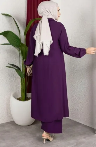 بدلة مزدوجة من قماش فيسكوز بلماندو، بنطلون تونك، 0340-11 أرجواني 0340-11