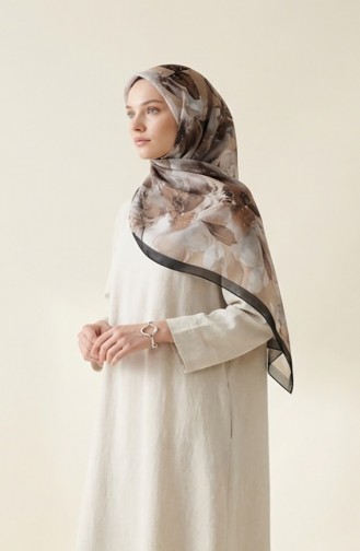 Patterned Amber Scarf 70325-04 Black Beige 70325-04