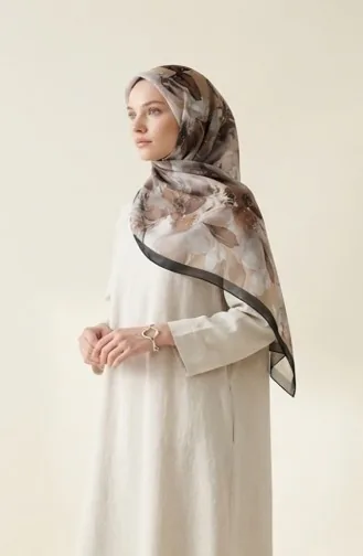 Patterned Amber Scarf 70325-04 Black Beige 70325-04