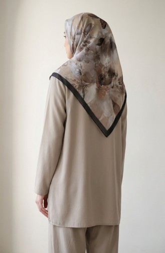 Patterned Amber Scarf 70325-04 Black Beige 70325-04