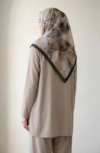 Patterned Amber Scarf 70325-04 Black Beige 70325-04