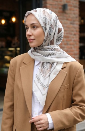 Kehribar Desenli Eşarp 70326-04 Taş