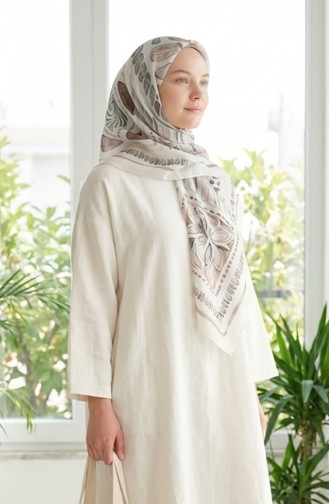 Kehribar Desenli Eşarp 70326-04 Taş