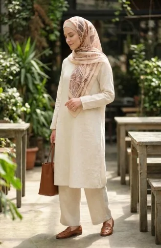 Amberkleurige Sjaal Met Patroon 70326-10 Licht Zalmkleurig 70326-10