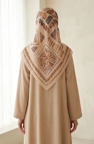 Amberkleurige Sjaal Met Patroon 70326-10 Licht Zalmkleurig 70326-10