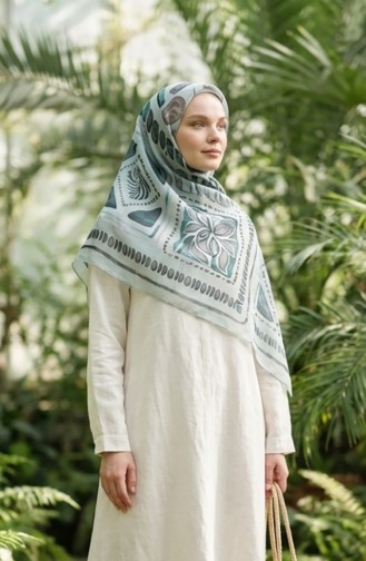 وشاح بنقشة كهرمانية 70326-12 أخضر فاتح 70326-12