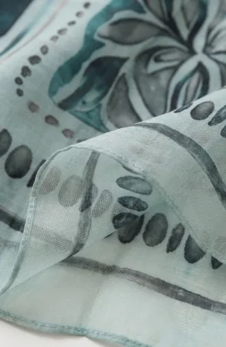 Kehribar Desenli Eşarp 70326-12 Çağla Yeşili